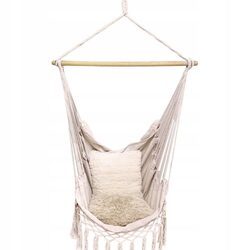Hamak brazylijski fotel podwieszany huśtawka beż