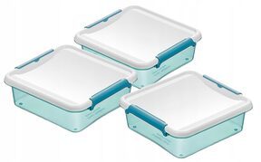 Pojemniki pudło plastikowe organizer 3x 0,6l