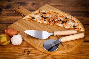 Deska do pizzy drewniana nóż łopatka zestaw