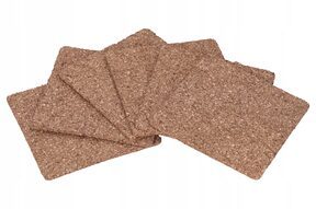 Podkładki korkowe na stół pod kubek kwadratowe x6