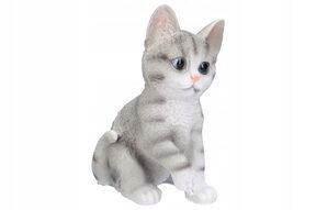 Kot kotek figurki ogrodowe ozdoby do ogrodu szary