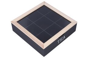 Pudełko na herbatę herbaciarka 9 przegród czarna