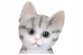 Kot kotek figurki ogrodowe ozdoby do ogrodu szary