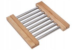 Podkładka na stół pod garnek rozsuwana stal bambus