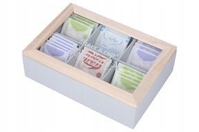 Pudełko na herbatę pojemnik herbaciarka 6 przegród