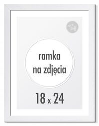 RAMKA NA ZDJĘCIA 18x24 cm B5 ramki biała drewniana