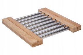 Podkładka na stół pod garnek rozsuwana stal bambus