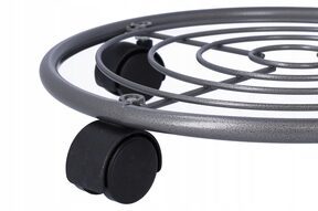 Stojak na kwiaty kwietnik na kółkach metal szary