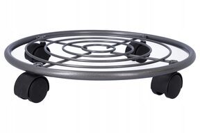 Stojak na kwiaty kwietnik na kółkach metal szary