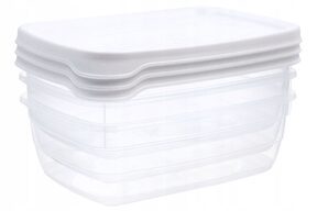 Zestaw pojemników plastikowych na żywność 0,6l x 3