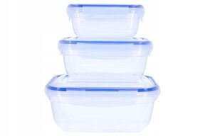 Zestaw pojemników na żywność plastikowe 3 szt.