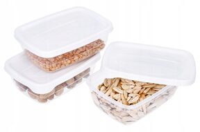 Zestaw pojemników plastikowych na żywność 0,6l x 3