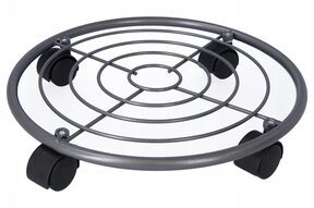 Stojak na kwiaty kwietnik na kółkach metal szary