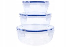 Zestaw pojemników na żywność okrągłe pojemniki x3