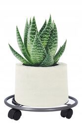 Stojak na kwiaty kwietnik na kółkach metal szary