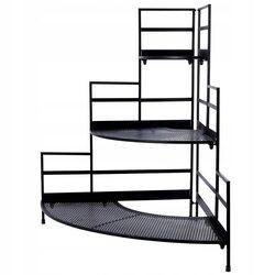 Kwietnik stojący metalowy narożny czarny 3 poziomy