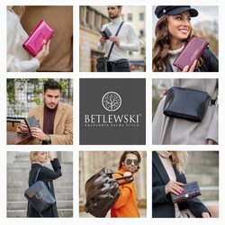 SKÓRZANY PORTFEL DAMSKI BETLEWSKI DUŻY LAKIEROWANY