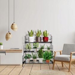 Kwietnik stojący metalowy czarny na rośliny