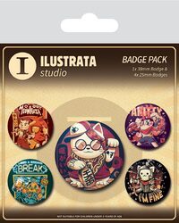 Ilustrata Cool Cat - przypinki na plecak, do ubrań