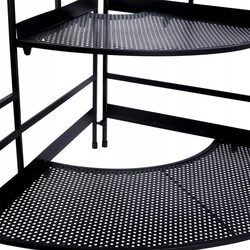 Kwietnik stojący metalowy narożny czarny 3 poziomy