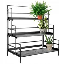 Kwietnik stojący metalowy czarny na rośliny