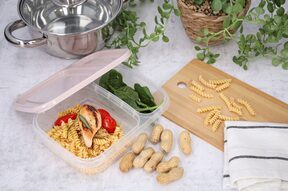 Lunchbox pojemnik plastikowy dzielony na żywność