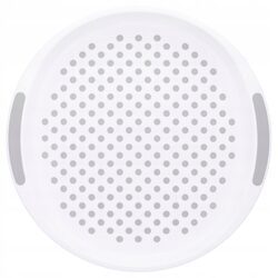 Taca plastikowa do serwowania antypoślizgowa biała