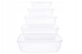 Pojemniki plastikowe na żywność pokrywa zestaw x5
