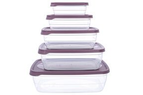 Zestaw pojemników plastikowych na żywność 5 szt.