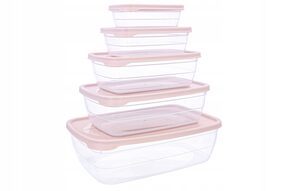Zestaw pojemników na żywność plastikowe pokrywa x5