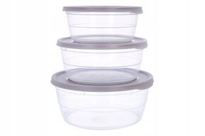 Zestaw 3 pojemników okrągłych na żywność sałatkę
