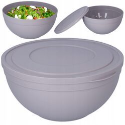 Miska plastikowa duża kuchenna z pokrywa 6 l beż