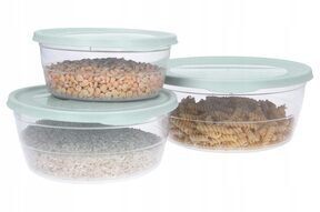 Pojemniki na żywność okrągłe plastikowe 3 szt.
