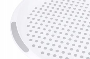 Taca plastikowa do serwowania antypoślizgowa biała