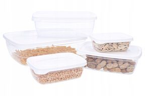 Pojemniki plastikowe na żywność pokrywa zestaw x5