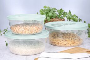 Pojemniki na żywność okrągłe plastikowe 3 szt.