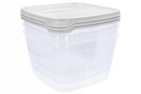Zestaw pojemników plastikowych z pokrywą 3 x 4L