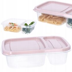 Lunchbox pojemnik plastikowy dzielony na żywność