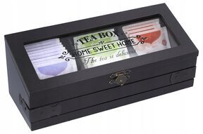 Pudełko na herbatę herbaciarka pojemnik czarny