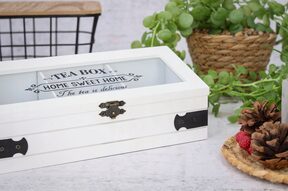 Herbaciarka pudełko na herbatę pojemnik 3 przegrod