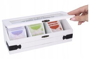 Herbaciarka pudełko na herbatę pojemnik 3 przegrod