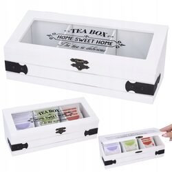 Herbaciarka pudełko na herbatę pojemnik 3 przegrod