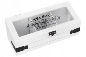 Herbaciarka pudełko na herbatę pojemnik 3 przegrod