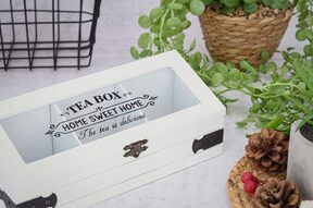 Herbaciarka pudełko na herbatę pojemnik 3 przegrod