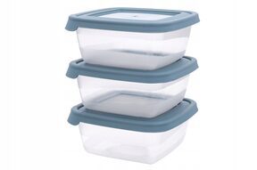 3x Pojemniki na żywność plastikowy z pokrywą box organizer pudełko 250 ml