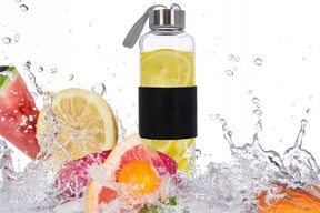 Szklana butelka na wodę bidon butelki szklane na sok koktajl 500 ml czarny