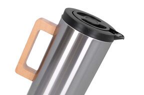 Termos 1l na herbatę do kawy próżniowy ze szklanym wkładem stal nierdzewna