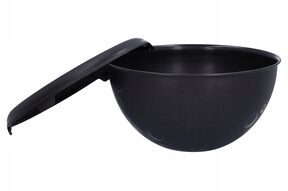 Czarna MISKA KUCHENNA z tworzywa 3L POKRYWKA duża śr. 24,5 cm