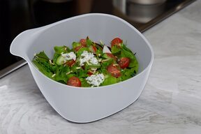 Miska 0,75l miseczki plastikowe z uchwytem szara na chipsy przekąski 17x14