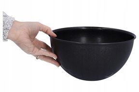 Czarna MISKA KUCHENNA z tworzywa 3L POKRYWKA duża śr. 24,5 cm